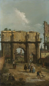 Rome l’arche de Constantin 1742 Canaletto Peinture à l'huile